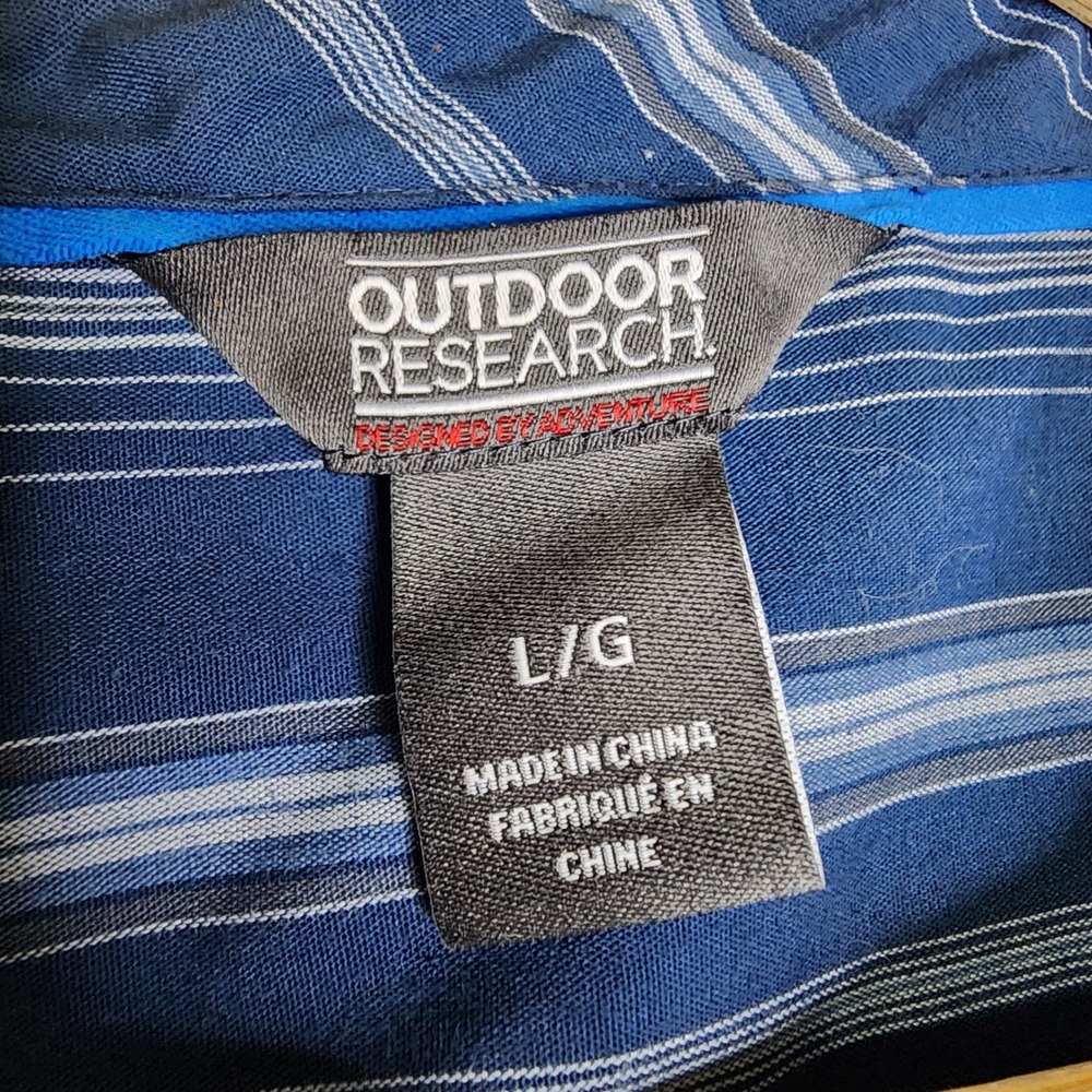 Outdoor Research Striped Button Up Shirt DriRelease Casual Mens Large Hiking‎ - Picture 4 of 8